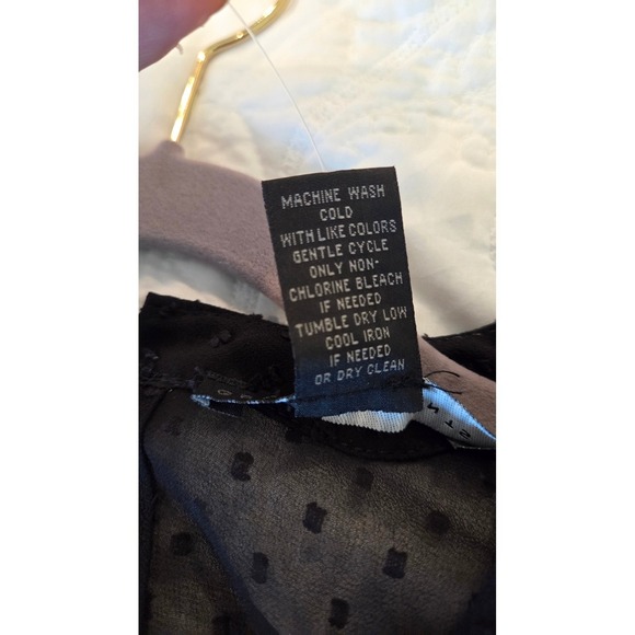 Boho Black Floral Embroidered Sheer Swiss Dot Blouse Top XL - Picture 12 of 14